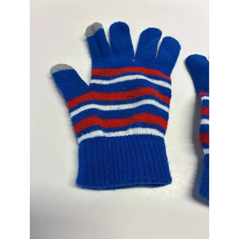 FOCO Youth Chicago Cubs MLB Striped Knit Touchscreen Gloves